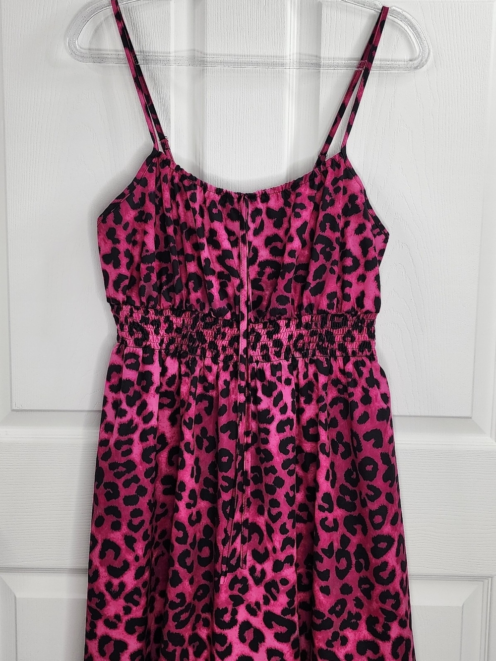 Pink Leopard Print Cami Knee Length Dress – Size 1XL – Like New / Worn Once